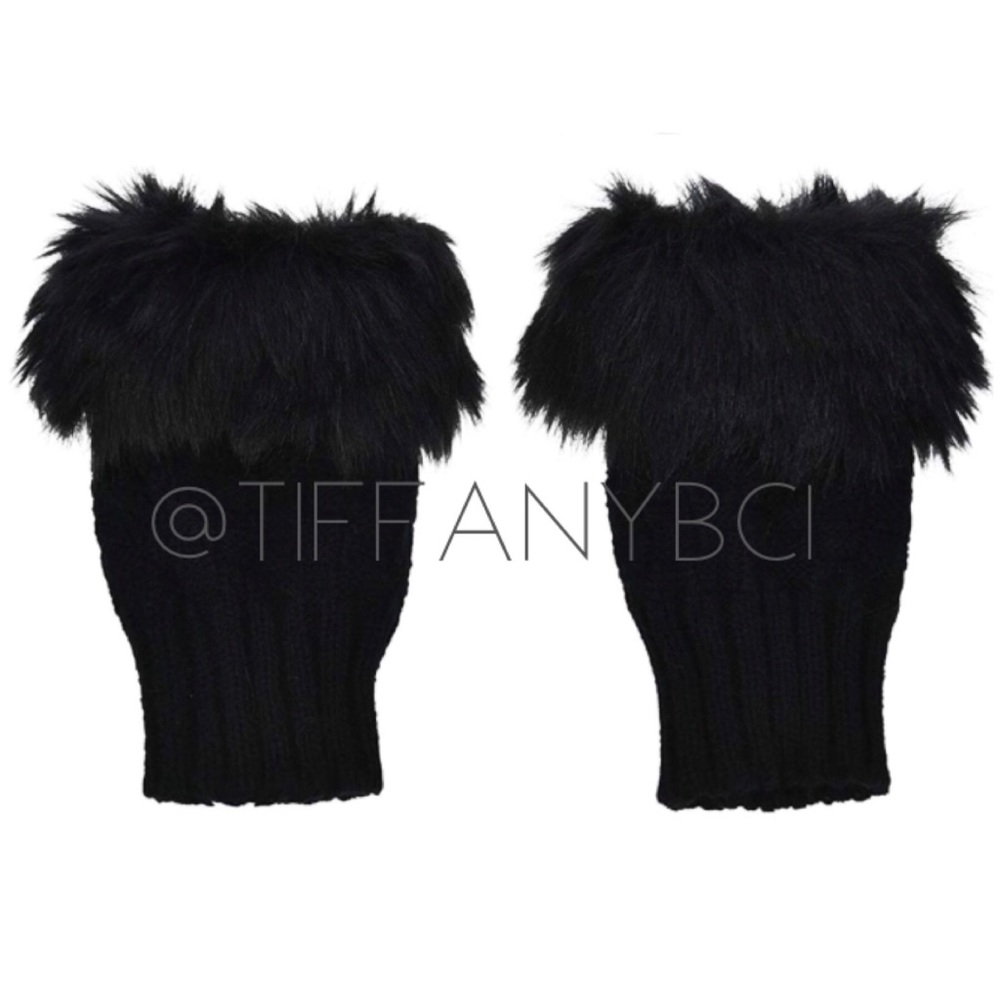 Soft Faux Fur Fingerless Winter Gloves - Picture 2 of 11